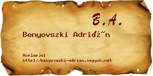 Benyovszki Adrián névjegykártya