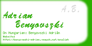 adrian benyovszki business card